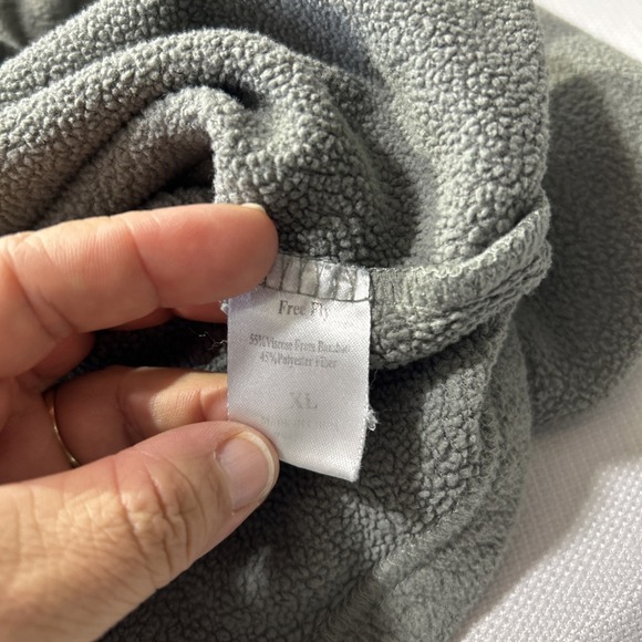 FREE FLY~ Gray Fleece Pullover Performance Bamboo Sweatshirt Snap Mock Neck~ XL - Picture 9 of 10
